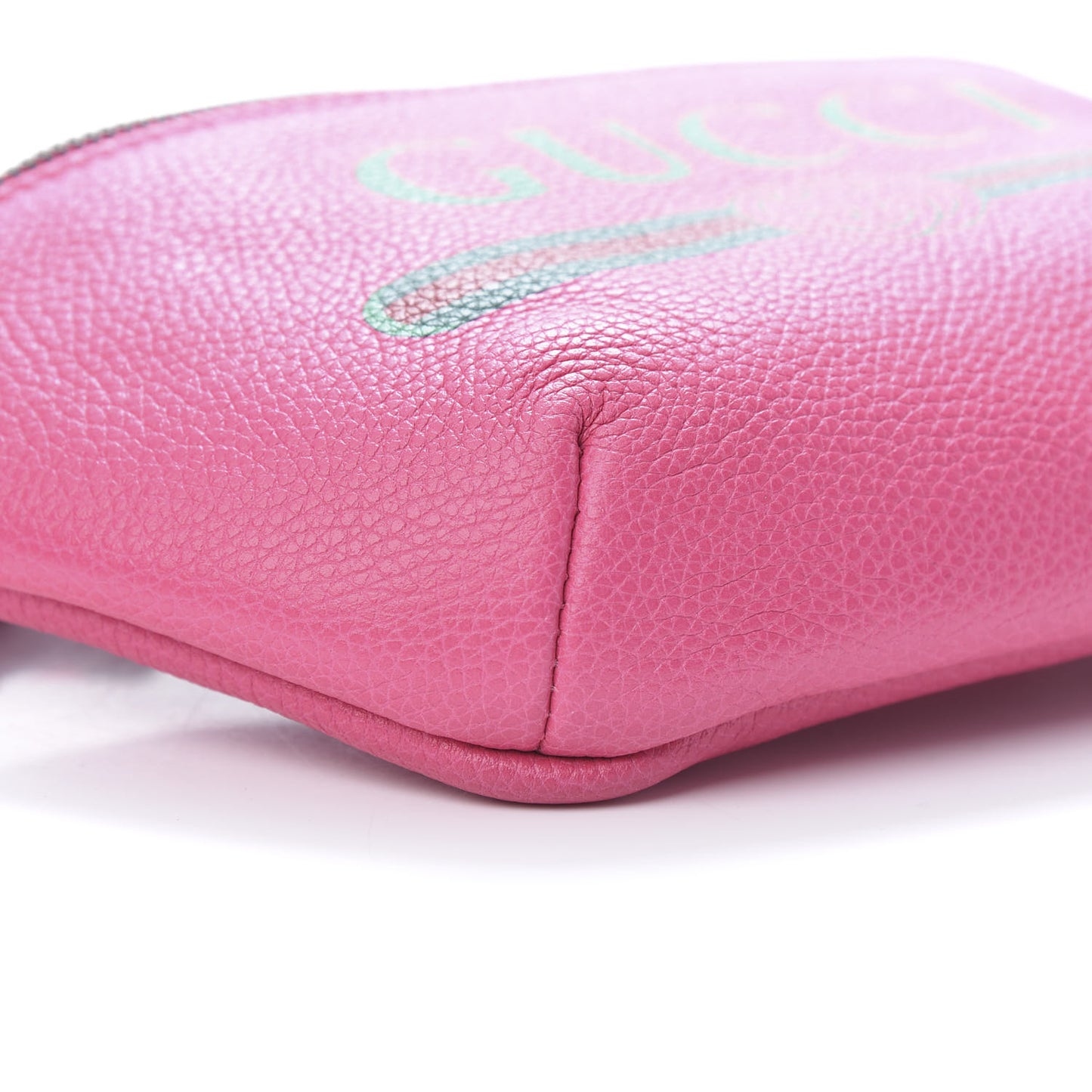 Grained Calfskin Small Logo Belt Bag Box Pink Green