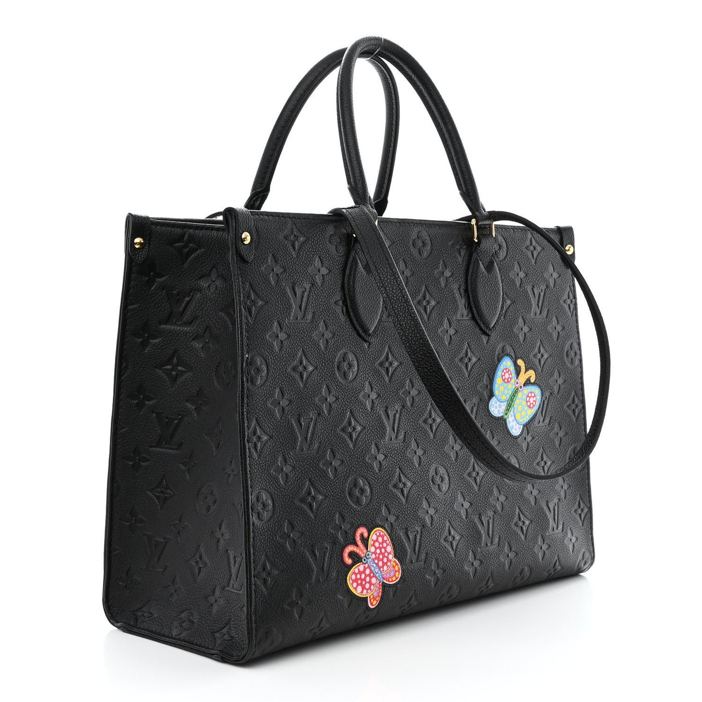 LV X YK Empreinte Inlaid Kusama Flowers Onthego MM Black