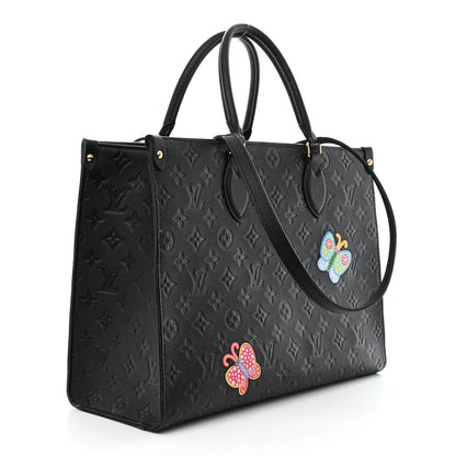 Louis Vuitton LV X YK Empreinte Inlaid Kusama Flowers Onthego MM Black 3 of 10