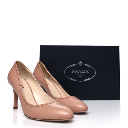 Prada Natural Light Calfskin Pumps 38.5 Nudo 11 of 11