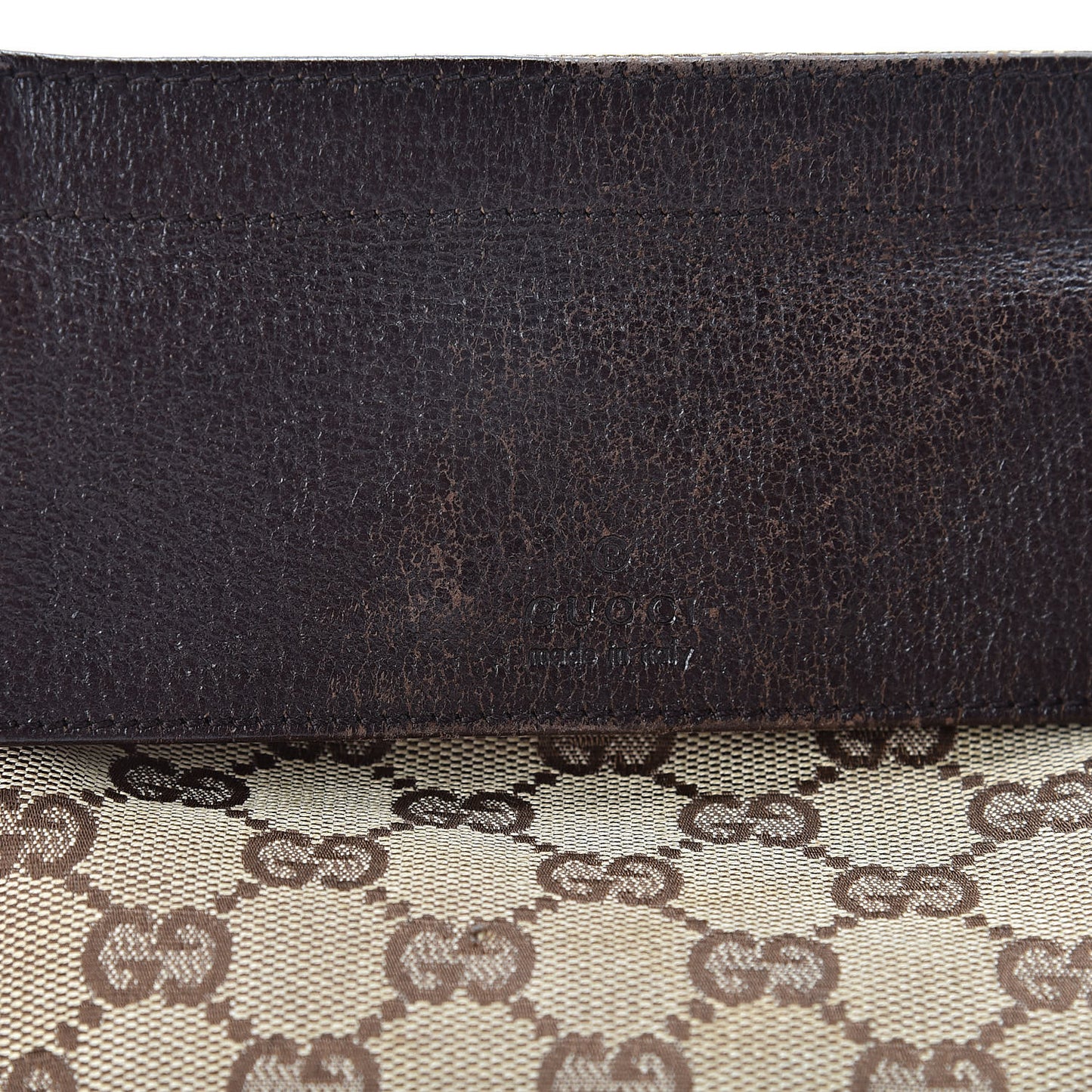 GG Monogram Double Pocket Belt Bag Dark Brown