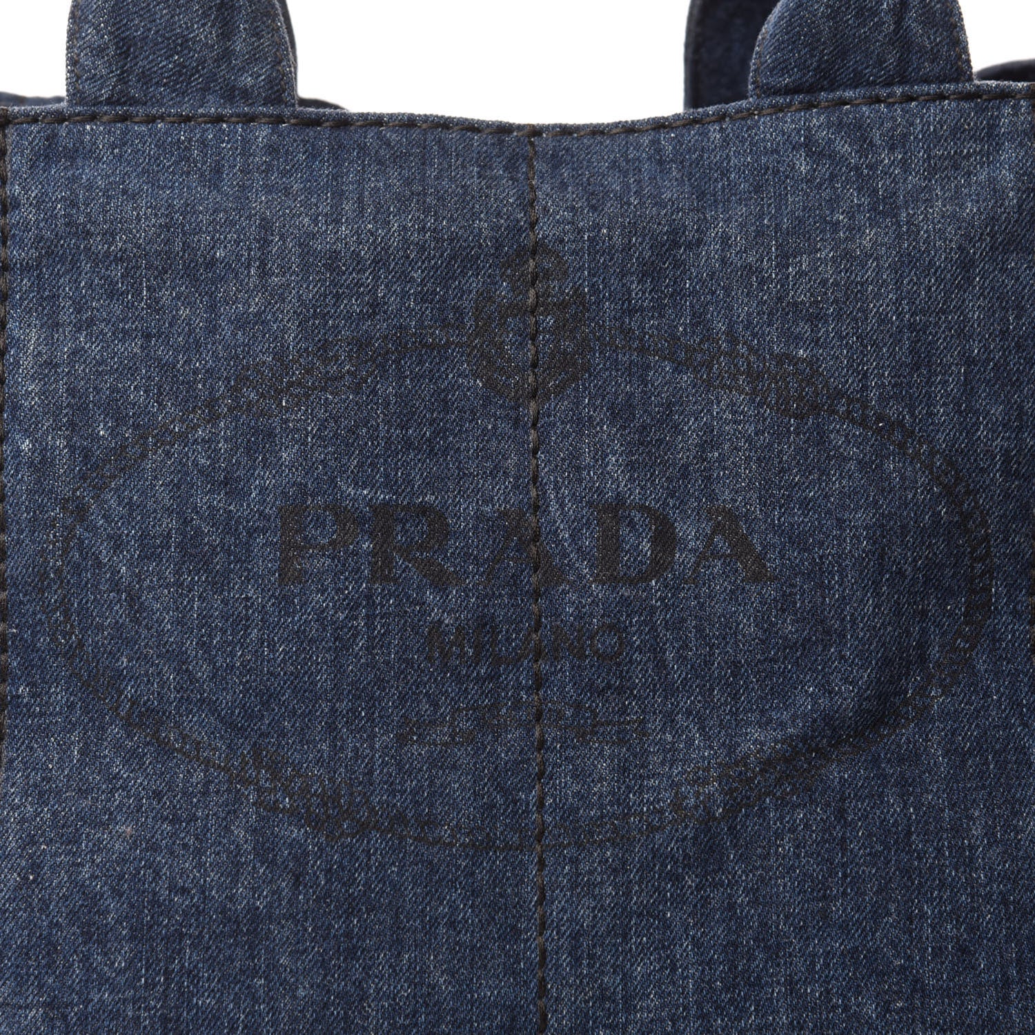Prada Denim Logo Tote Avio 10 of 10