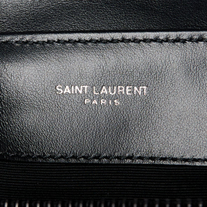 Saint Laurent Calfskin Y Quilted Monogram Monochrome Small Loulou Chain Satchel Black 6 of 12