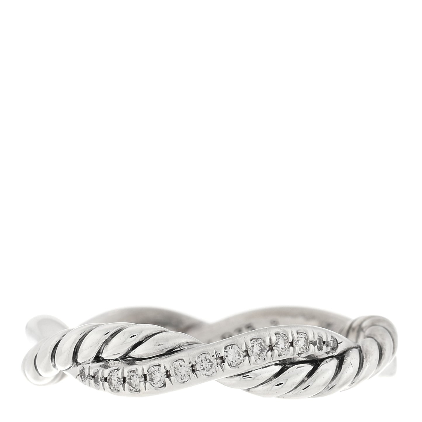 Sterling Silver Diamond Petite Infinity Twist Ring 47 4