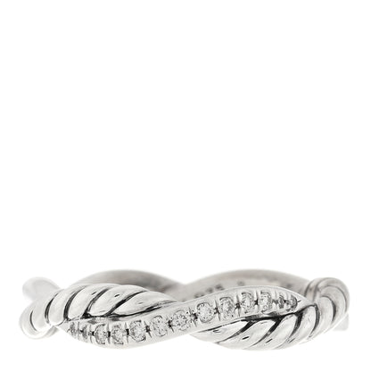 David Yurman Sterling Silver Diamond Petite Infinity Twist Ring 47 4 1 of 4