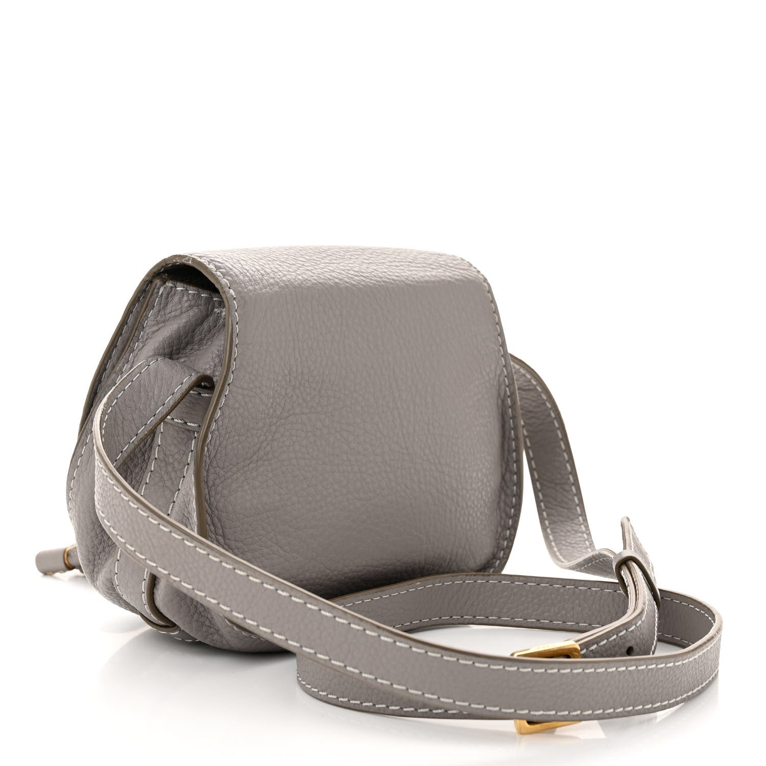 Chloe Grained Calfskin Small Marcie Saddle Bag Cashmere Grey 3 of 12