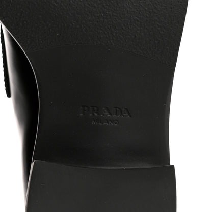Prada Spazzolato Metal Triangle Logo 50mm Loafers 40.5 Black 8 of 10