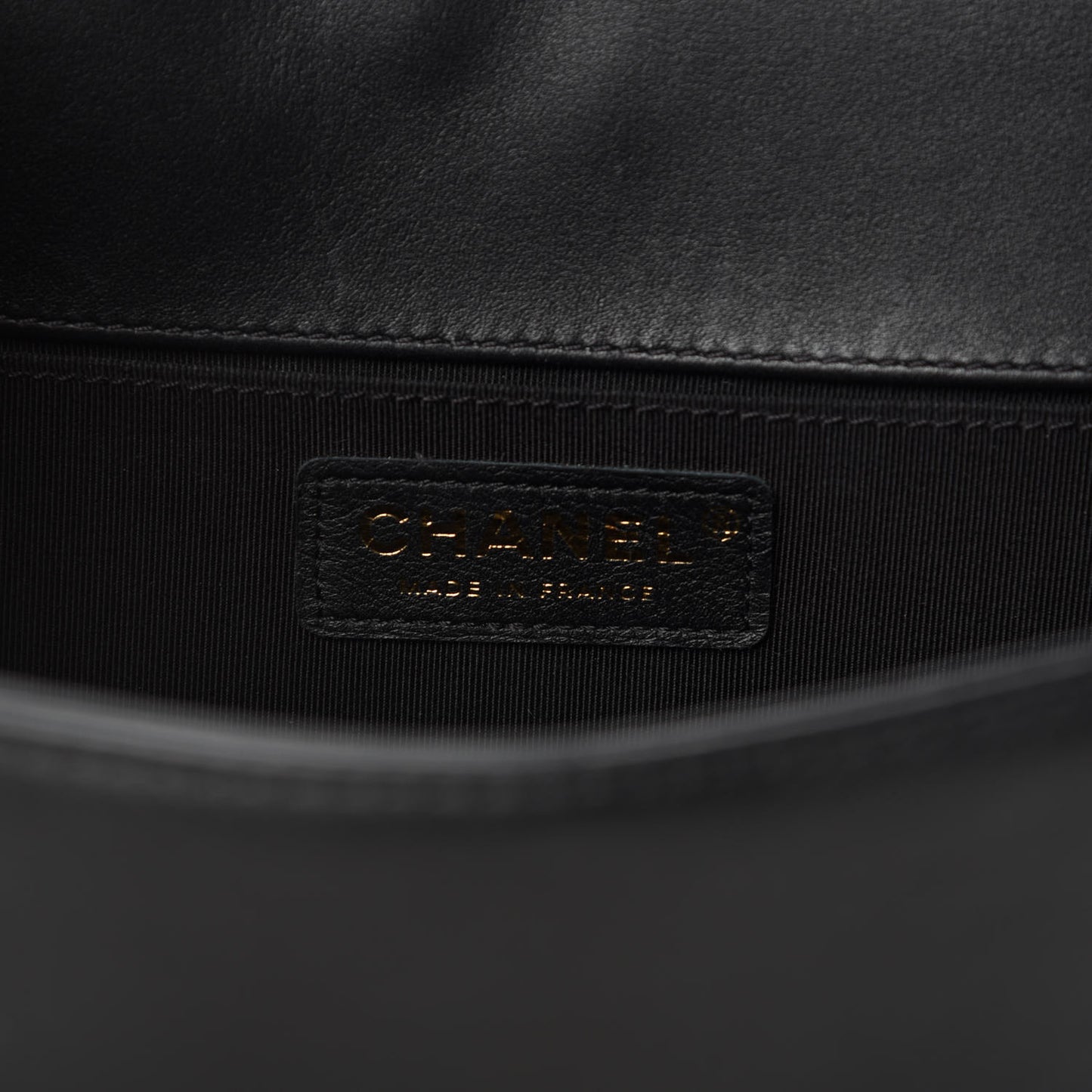 Lambskin Chevron Quilted Medium Boy Flap Black