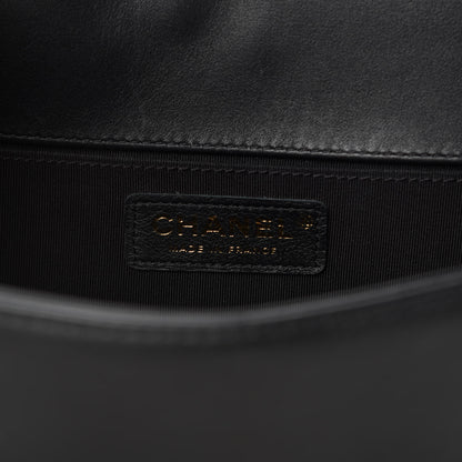 Chanel Lambskin Chevron Quilted Medium Boy Flap Black 10 of 13