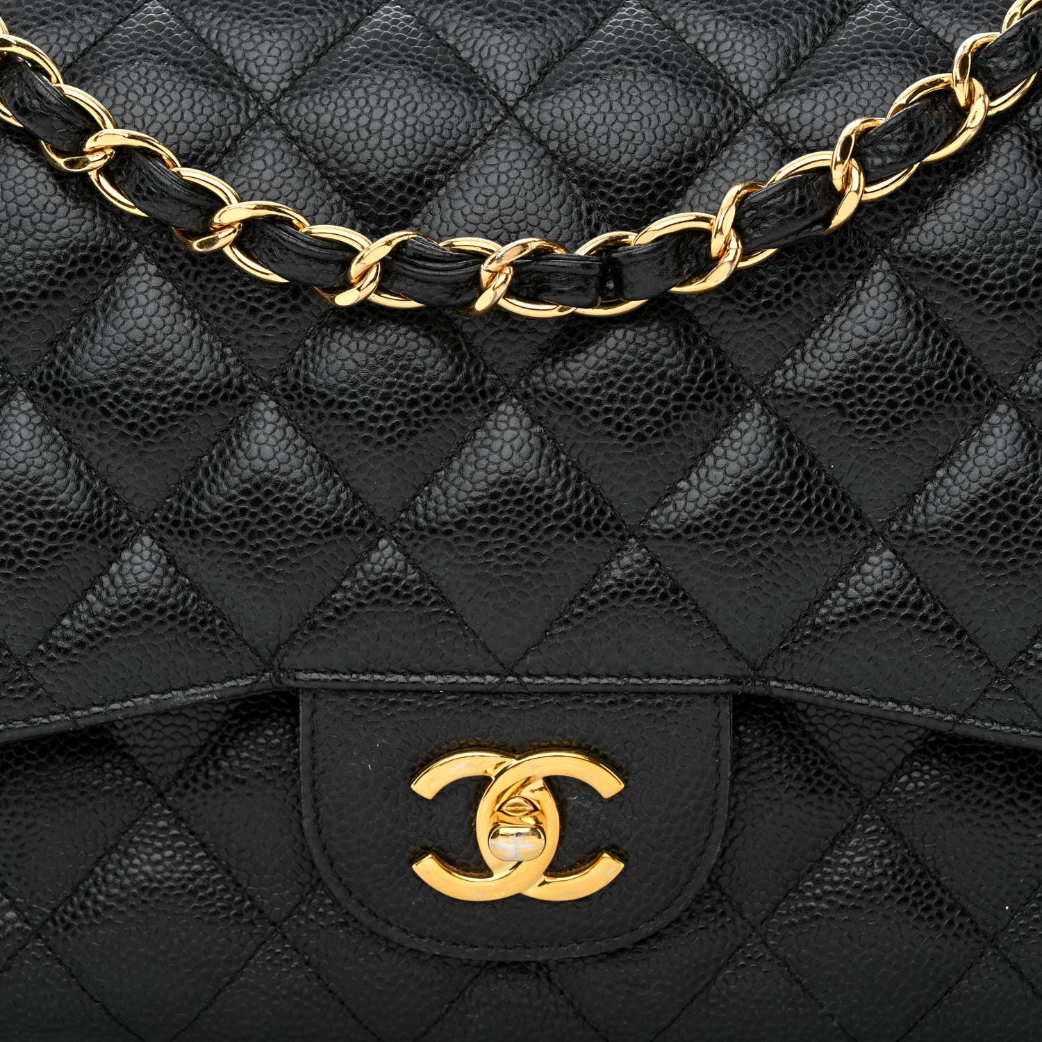 Chanel Caviar Quilted Jumbo Double Flap Black 8 of 12