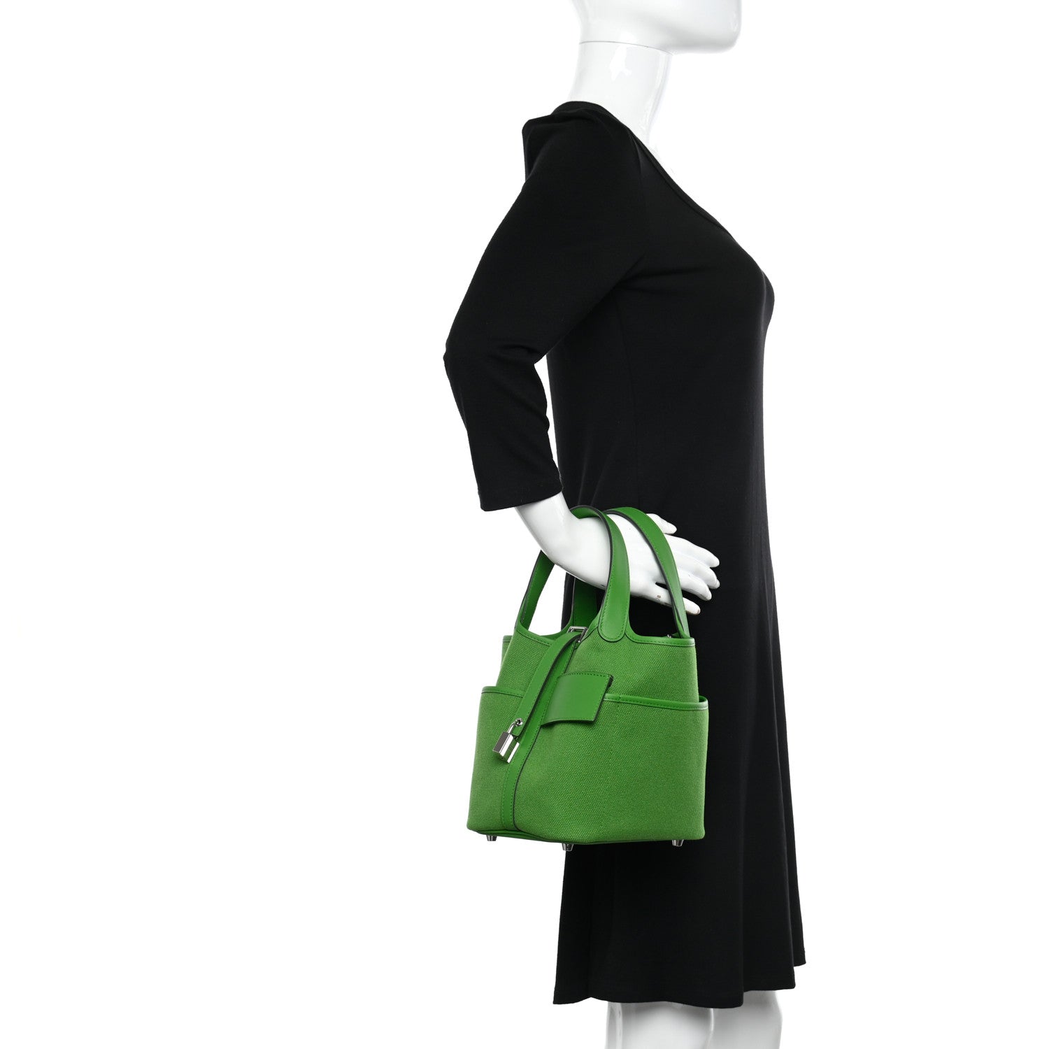 Hermes Toile Goeland Swift Cargo Picotin Lock 18 Vert Yucca 2 of 10