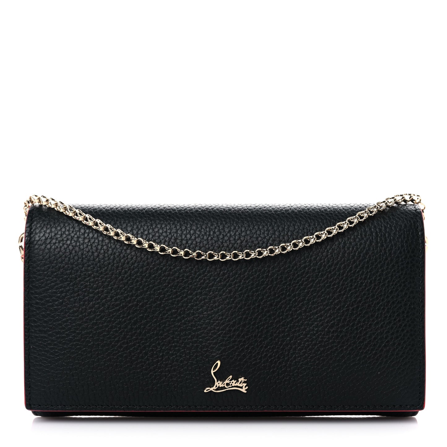 Calfskin Boudoir Chain Wallet Black