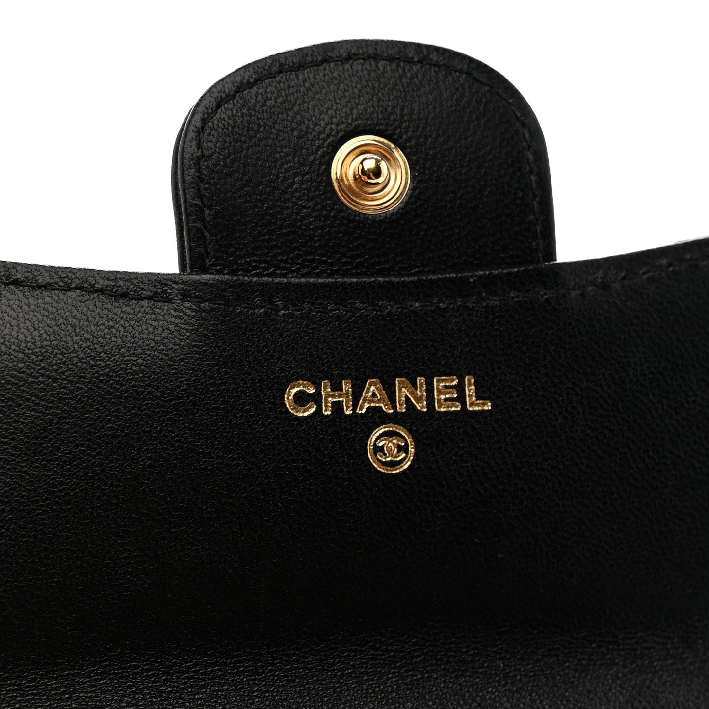 Lambskin Quilted Top Handle Flap Coin Purse With Chain Black