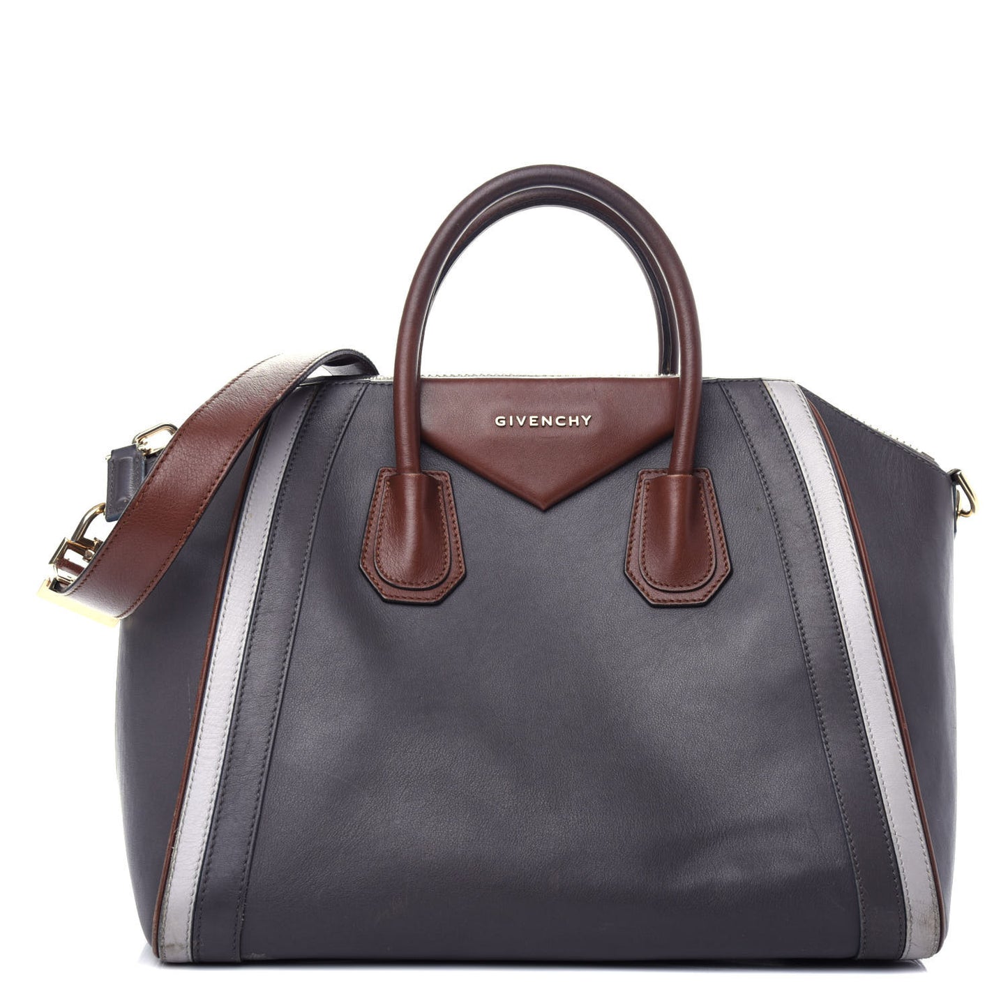 Smooth Calfskin Medium Tri-Color Antigona Dark Grey