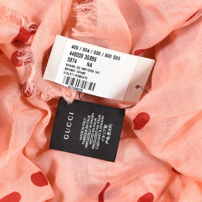 Gucci Modal Silk GG Writers Shawl Roseate Red 4 of 4