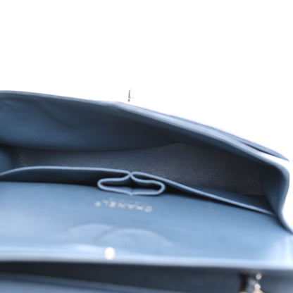 Chanel Caviar Quilted Medium Double Flap Blue 8 of 23