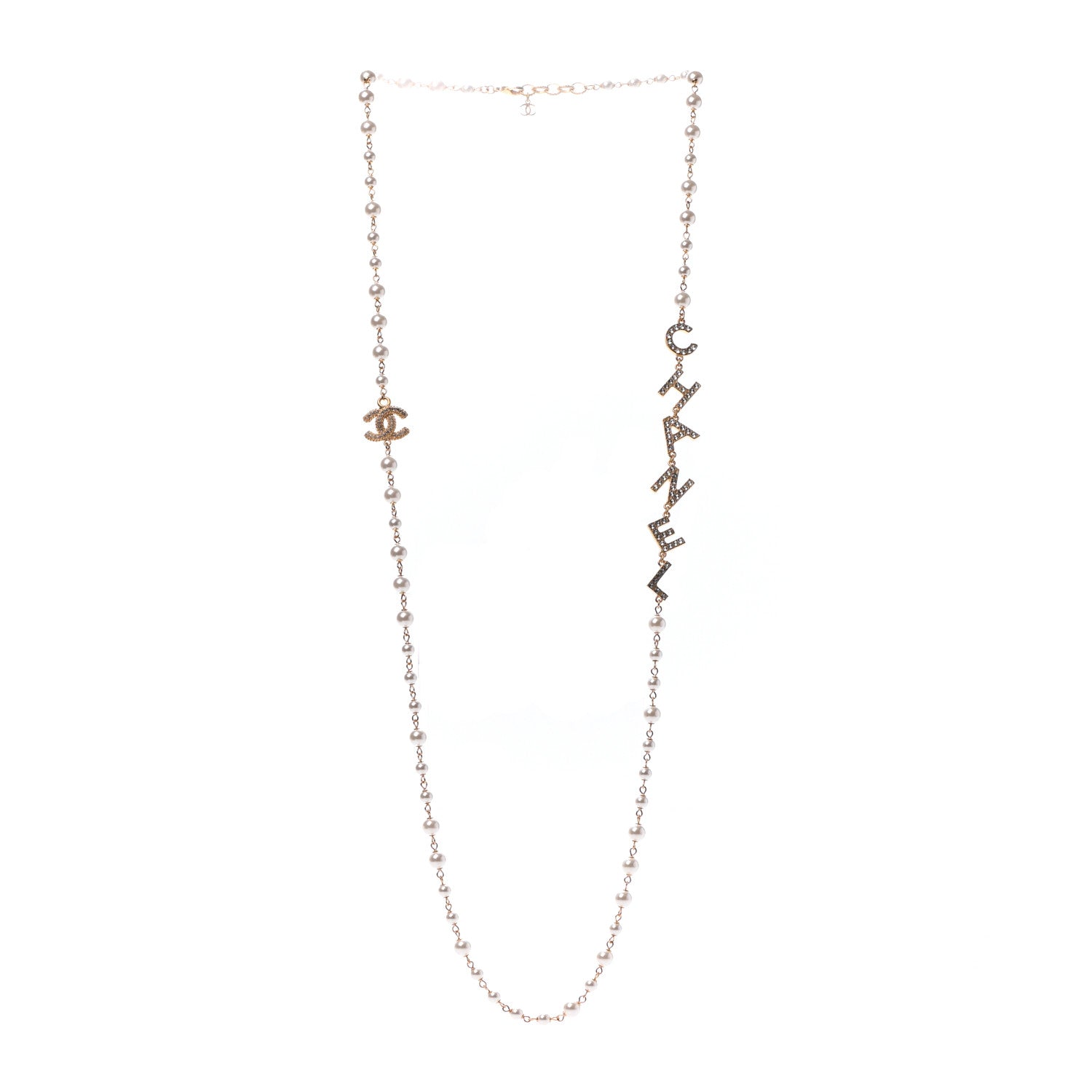 Chanel Pearl Crystal 90's Icon CC Necklace Gold 2 of 4