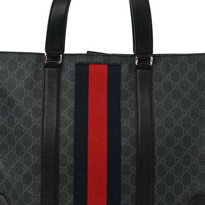 Gucci GG Supreme Monogram Web Tote Black Grey 8 of 10
