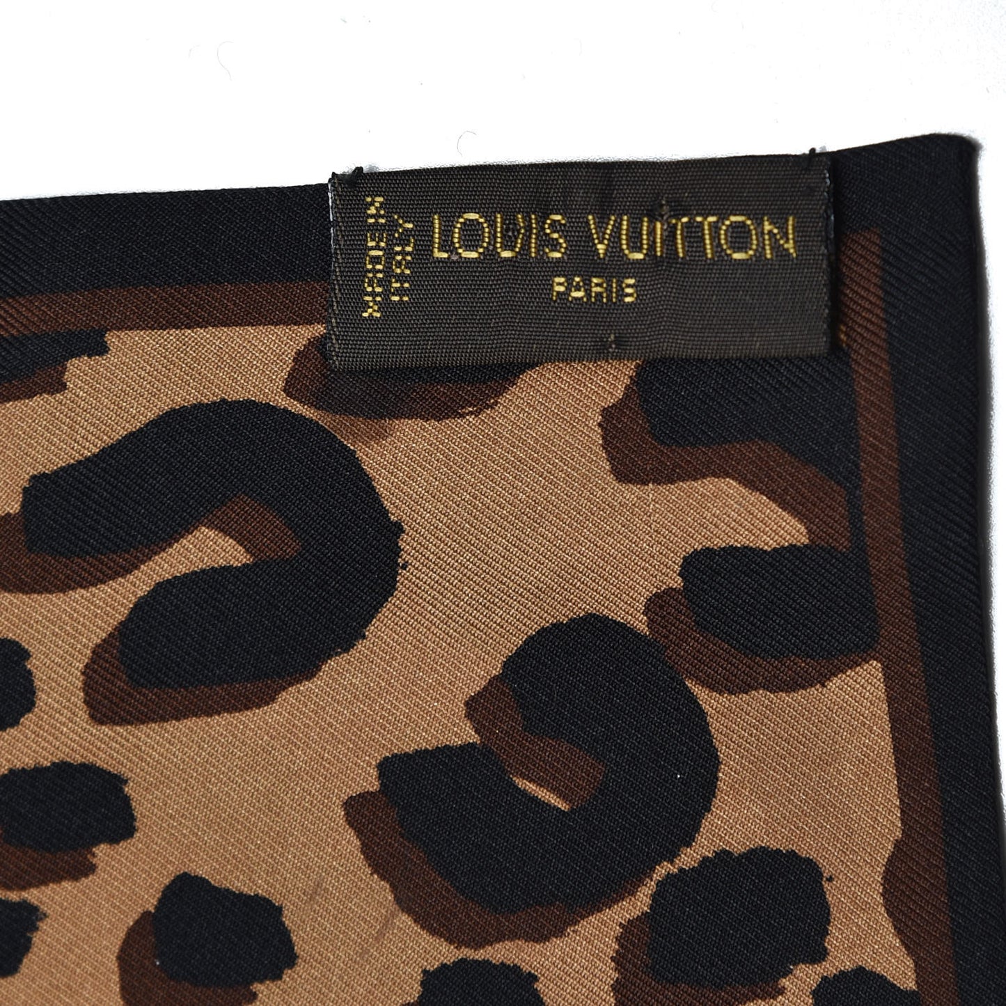 Silk Leopard Bandeau Scarf Marron
