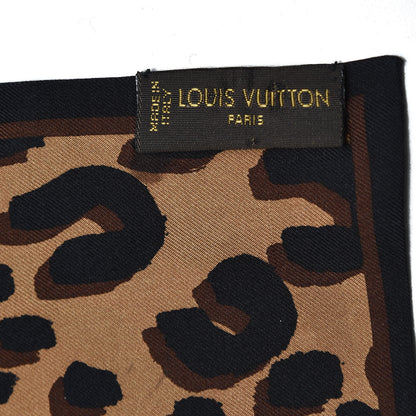 Louis Vuitton Silk Leopard Bandeau Scarf Marron 4 of 8