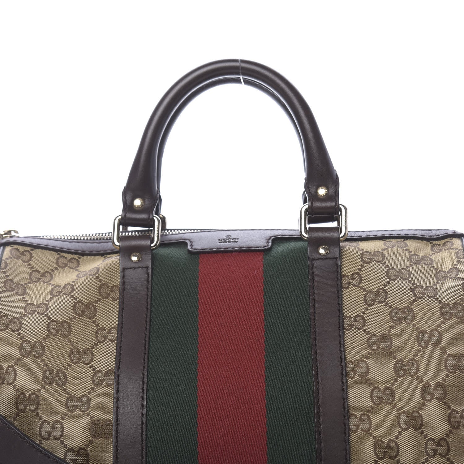 Gucci Monogram Vintage Web Medium Boston Dark Brown 13 of 13