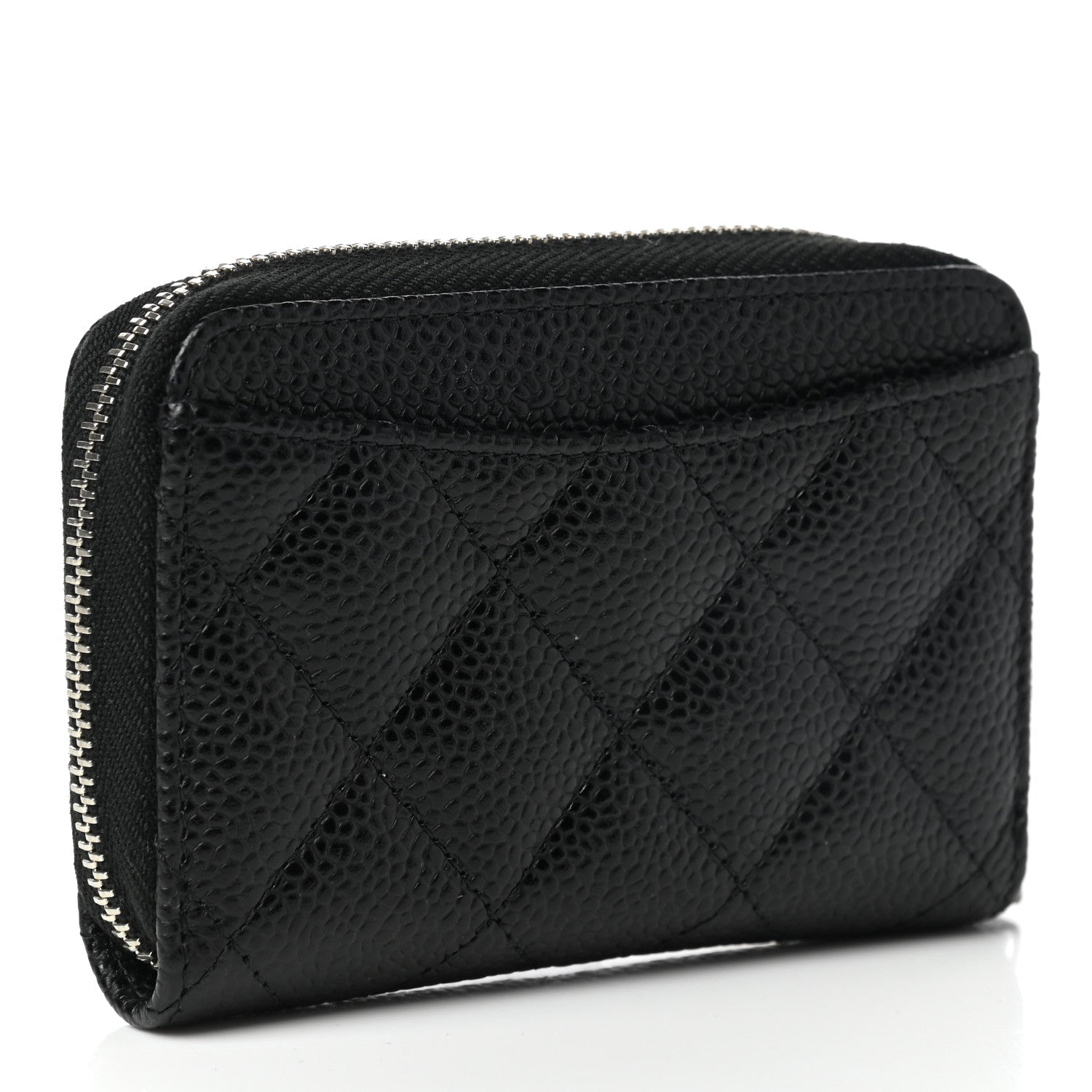 Chanel Caviar Quilted Zip Coin Purse Black 3 of 7