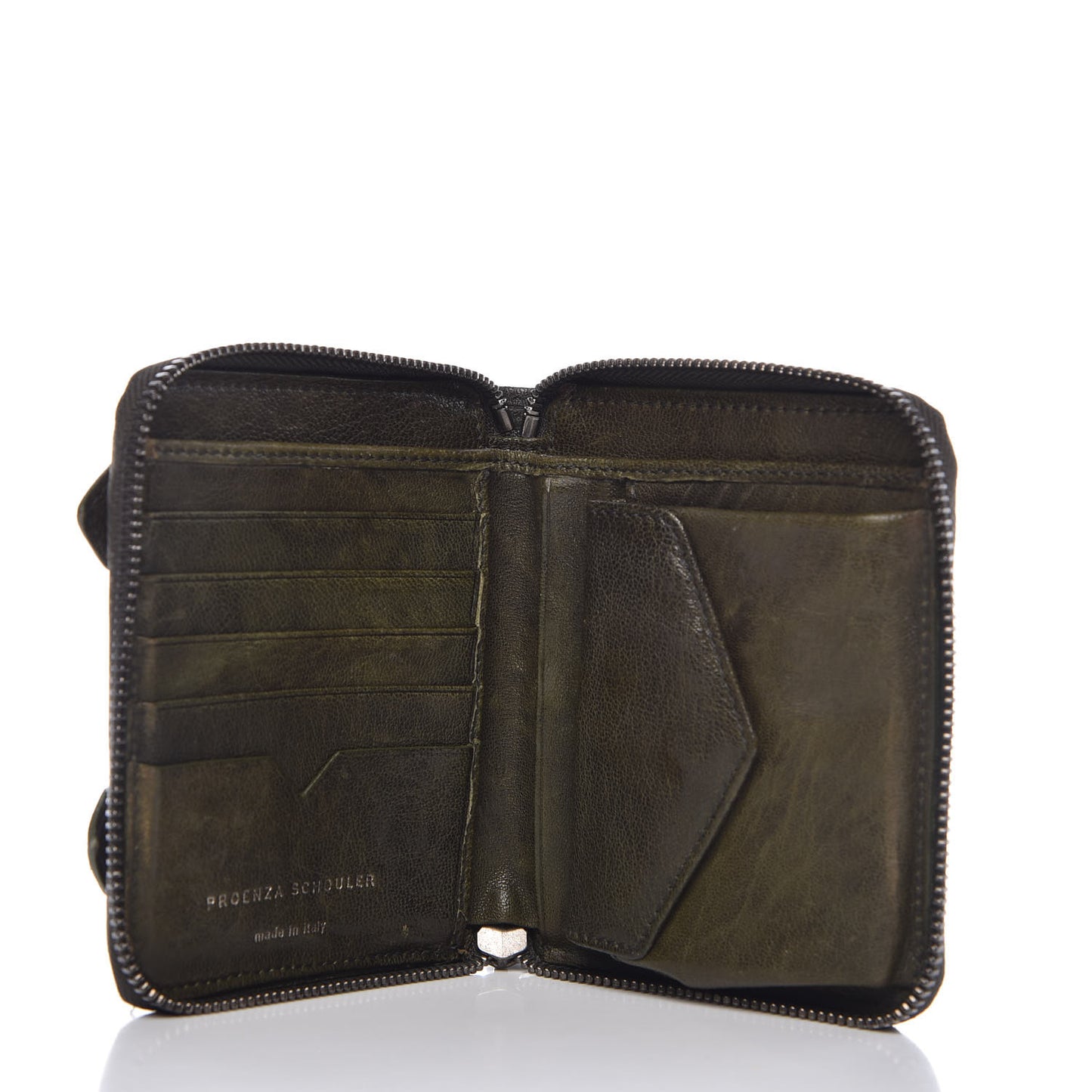 Lambskin Small PS1 Zip Wallet Military