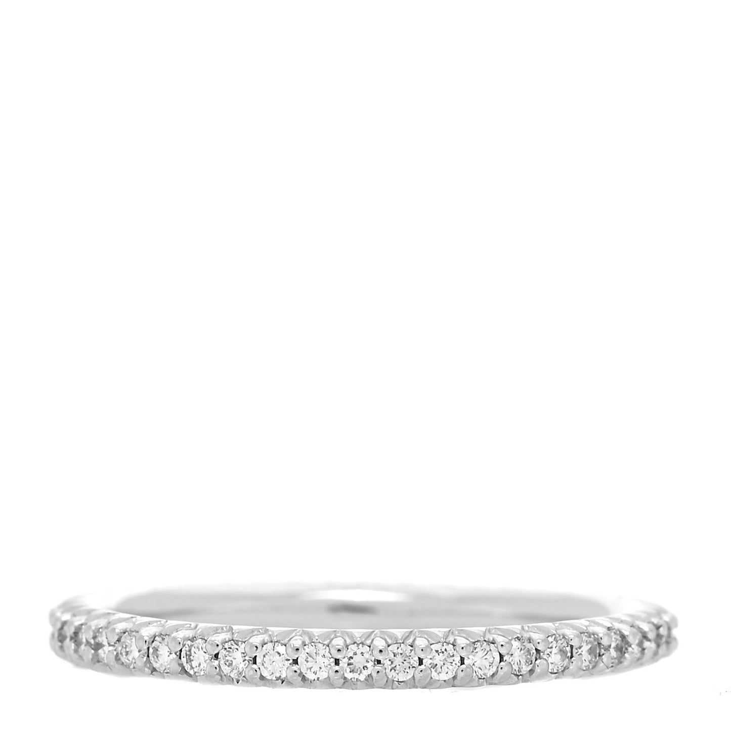 18K White Gold Diamond Micro Pave Eternity Band Ring 54 7