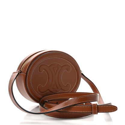 Celine Smooth Calfskin Cuir Small Triomphe Oval Crossbody Purse Tan 3 of 9