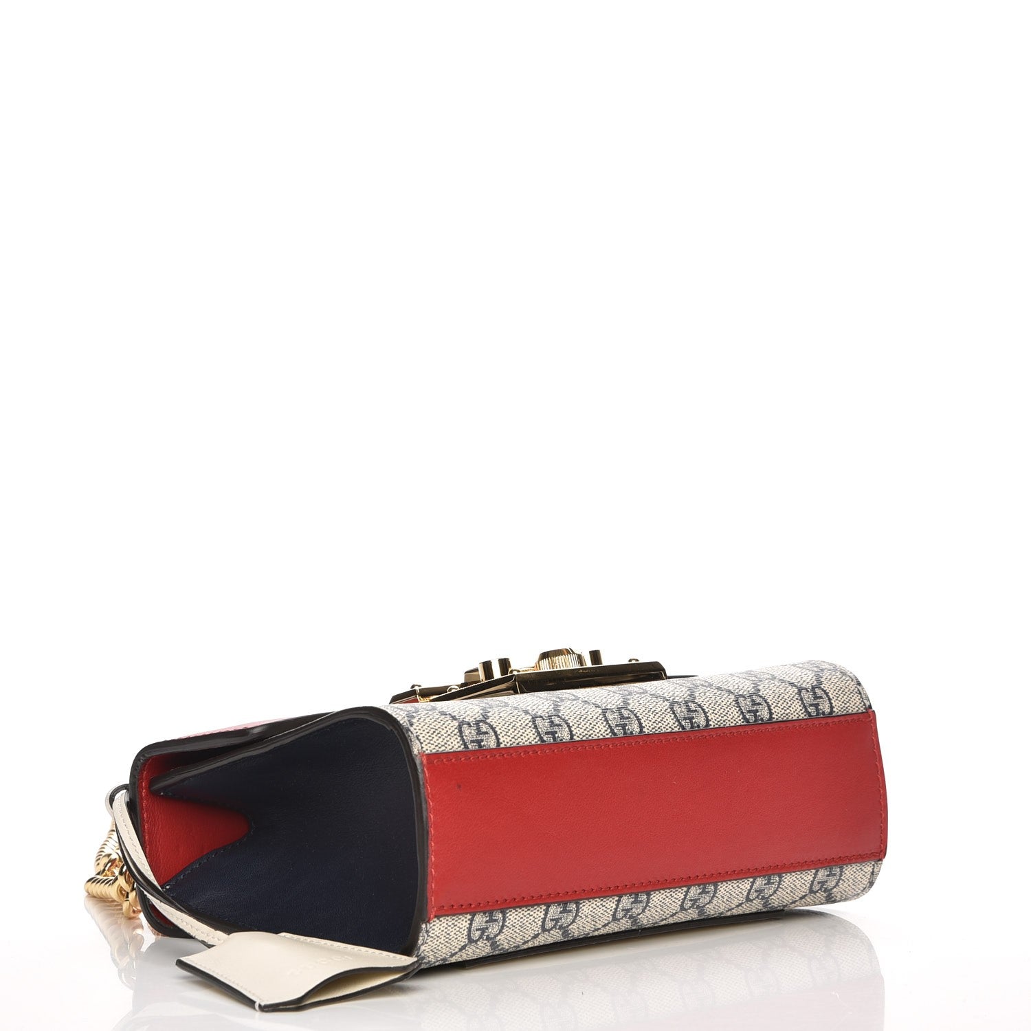 Gucci GG Supreme Monogram Moon Calfskin Small Padlock Shoulder Bag Beige Blue Hibiscus Red Mystic White 4 of 7