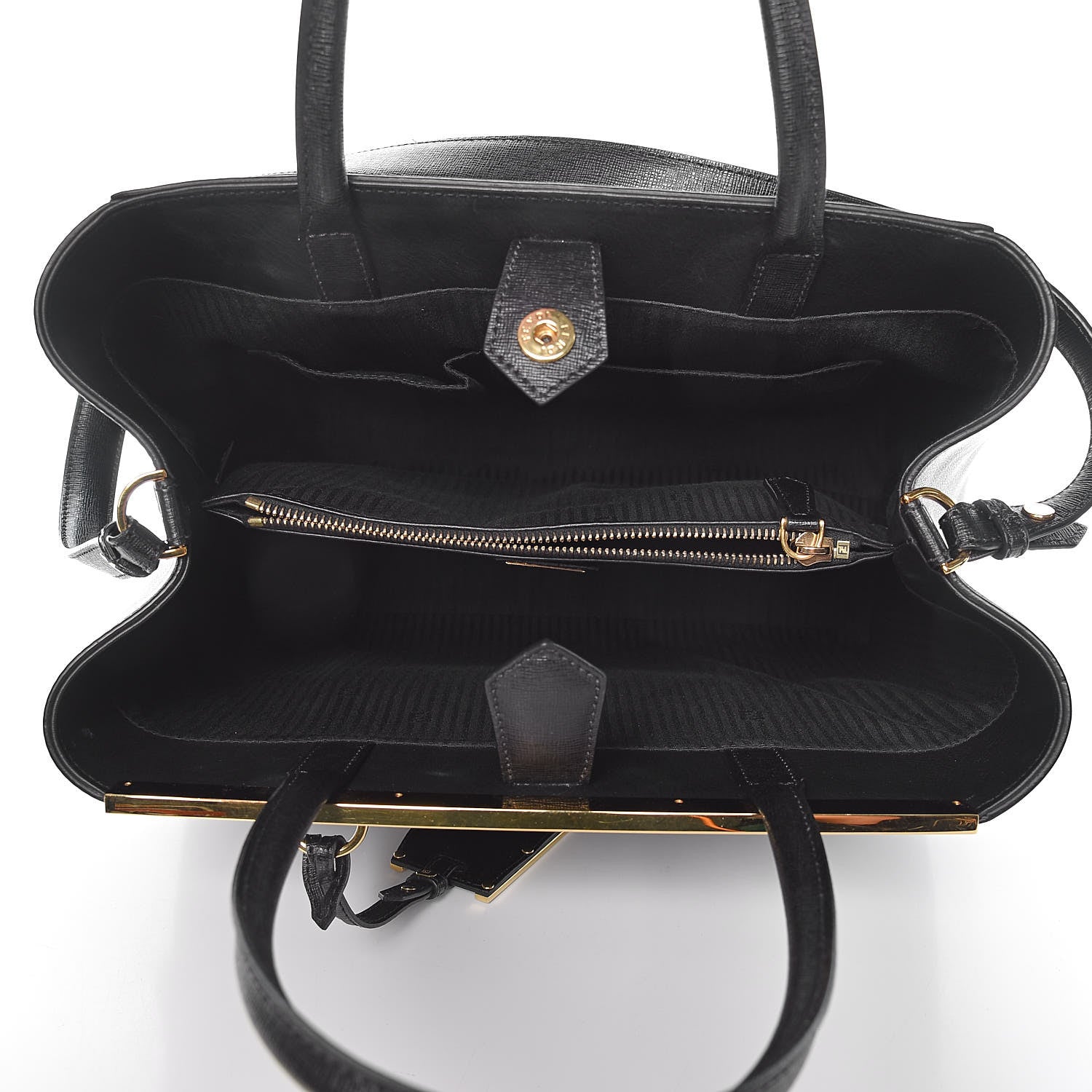 Fendi Vitello Elite Regular 2Jours Tote Black 5 of 11