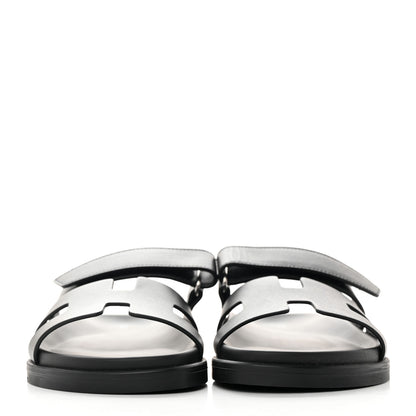 Hermes Calfskin Womens Chypre Sandals 36.5 Black 2 of 9