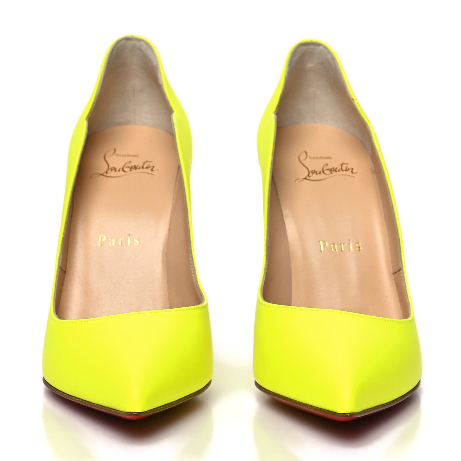 Christian Louboutin Calfskin Hot Chick 100 Pumps 35.5 Fluo Yellow 2 of 11