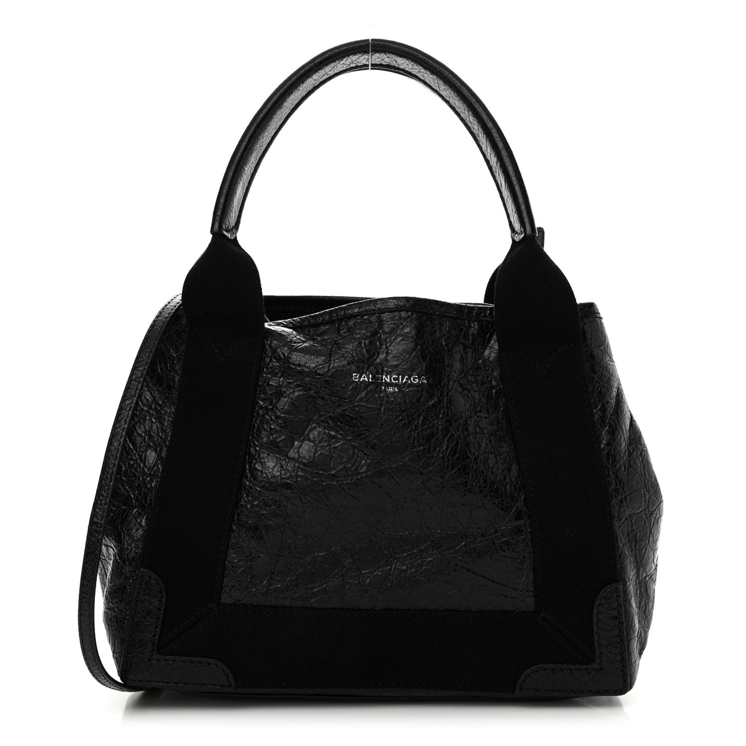 Balenciaga Agneau Stadio Ruban Viscose Navy Cabas Tote XS Black 1 of 11