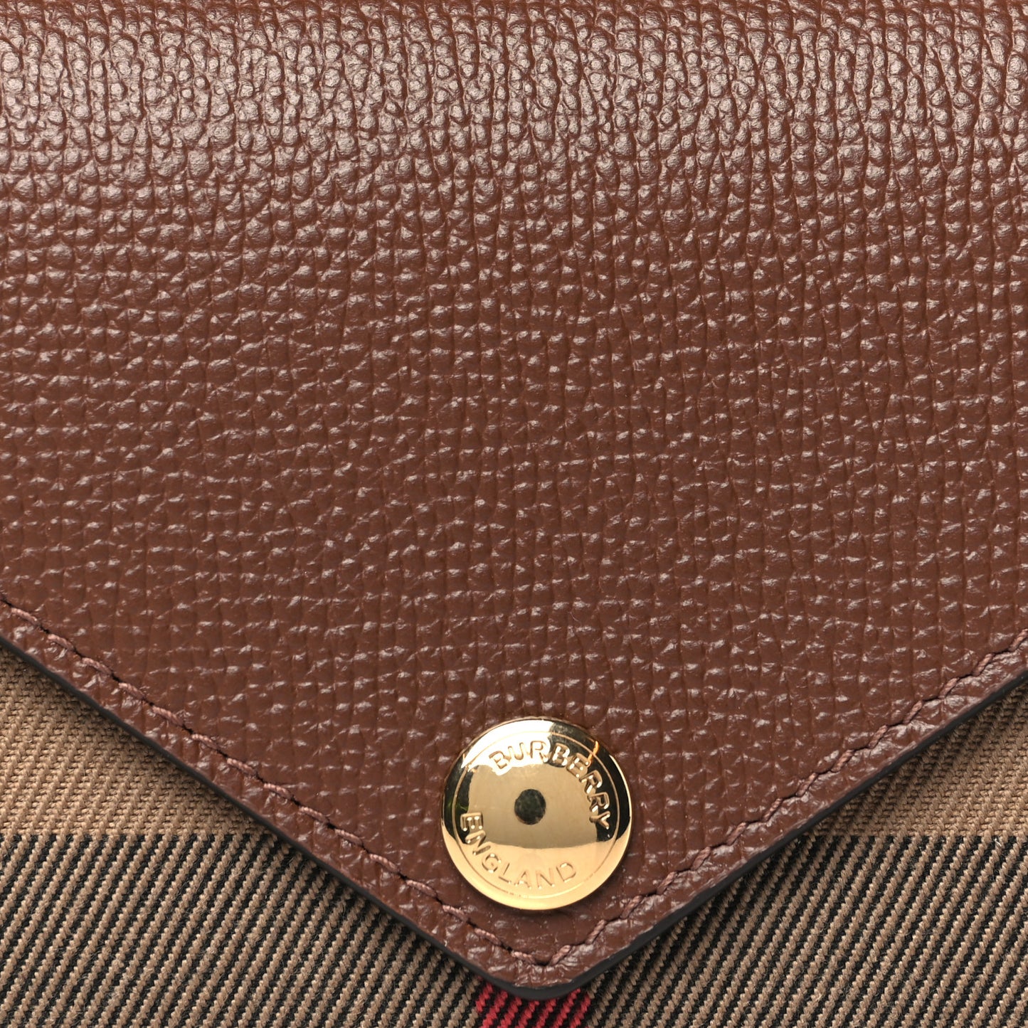 Vintage Check Grain Calfskin Halton Wallet Tan