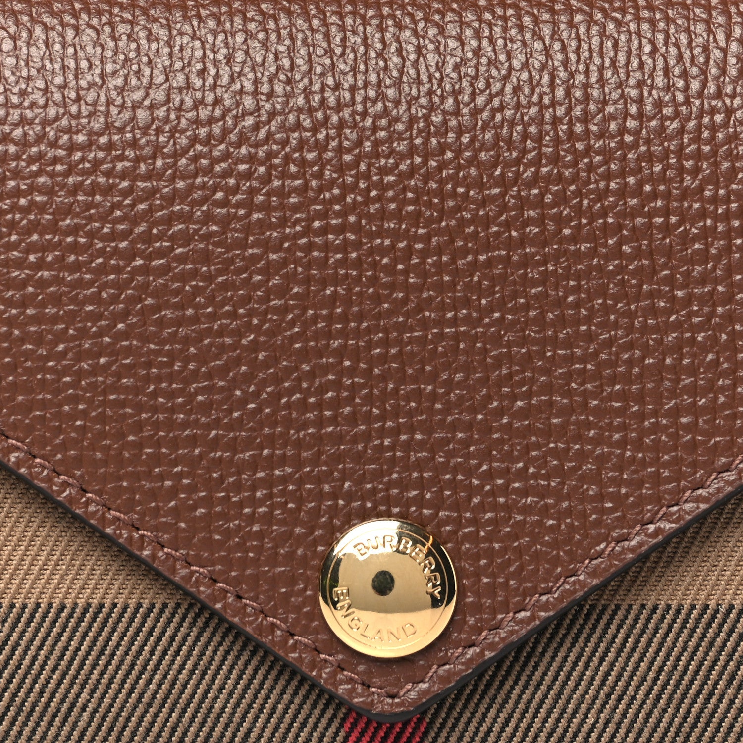Burberry Vintage Check Grain Calfskin Halton Wallet Tan 8 of 8