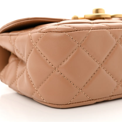 Chanel Shiny Lambskin Quilted Mini Maxi CC Flap Beige 9 of 11