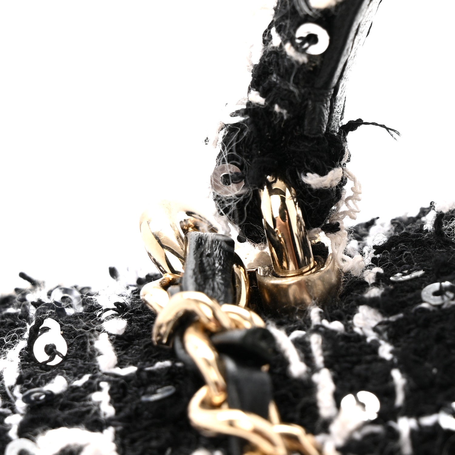 Chanel Tweed Quilted Mini Top Handle Rectangular Flap Black White 12 of 16