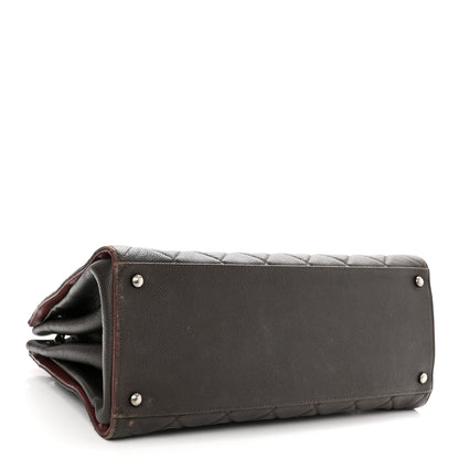 Chanel Caviar Quilted Large CC Accordion Shopping Bag Brown 4 of 15