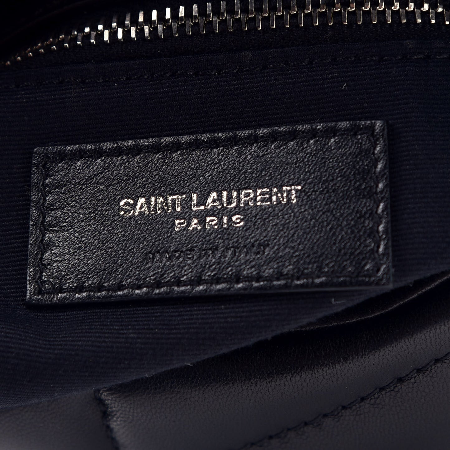 Lambskin Quilted Toy Loulou Puffer Monogram Chain Satchel Black