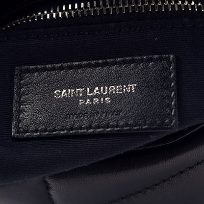 Saint Laurent Lambskin Quilted Toy Loulou Puffer Monogram Chain Satchel Black 6 of 9
