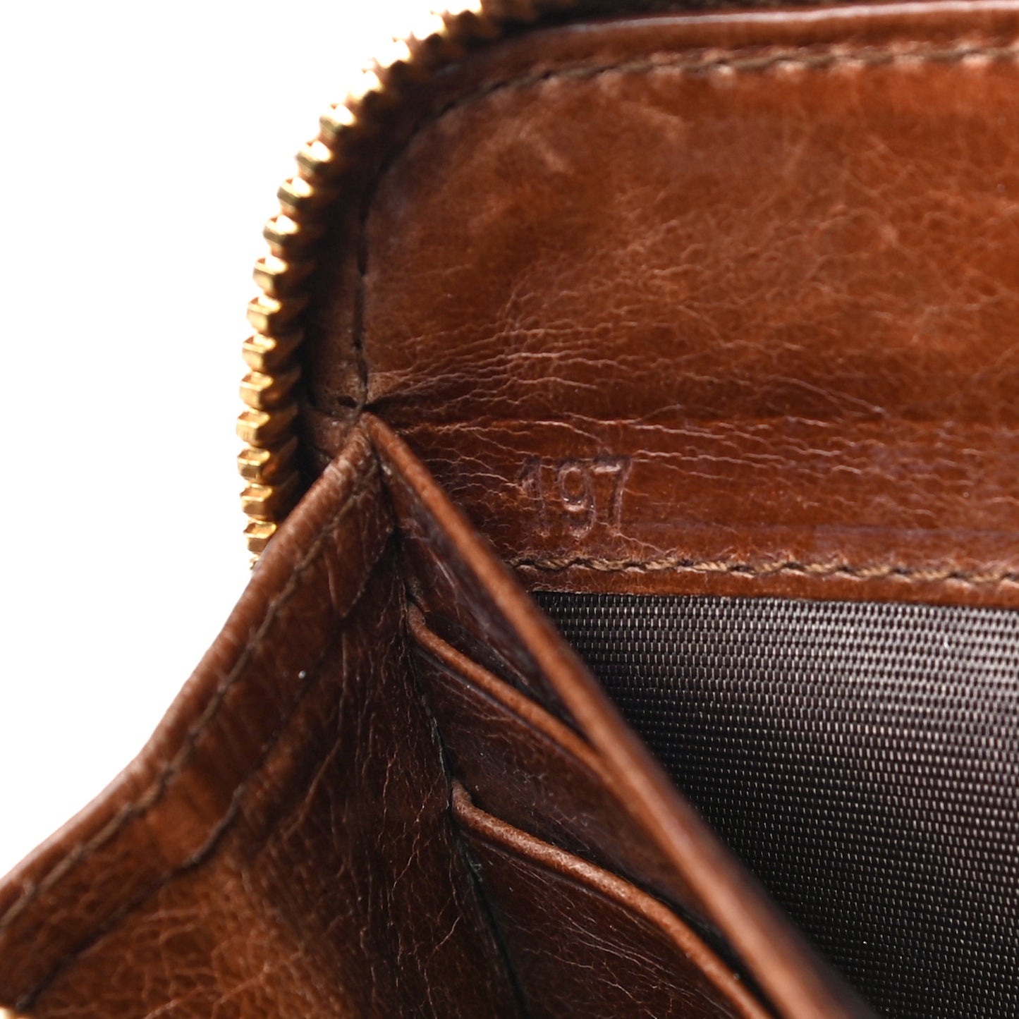 Matelasse Zip Around Wallet Brown