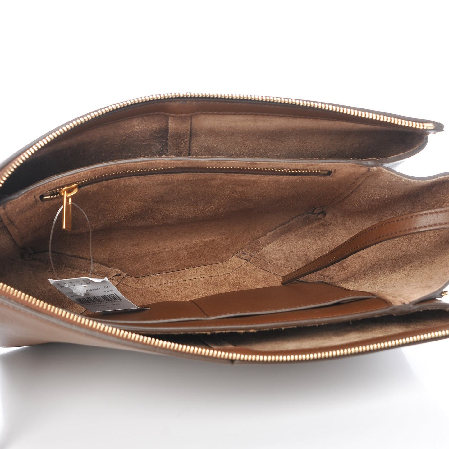 Natural Calfskin Tri-Fold Clutch on Chain Havana