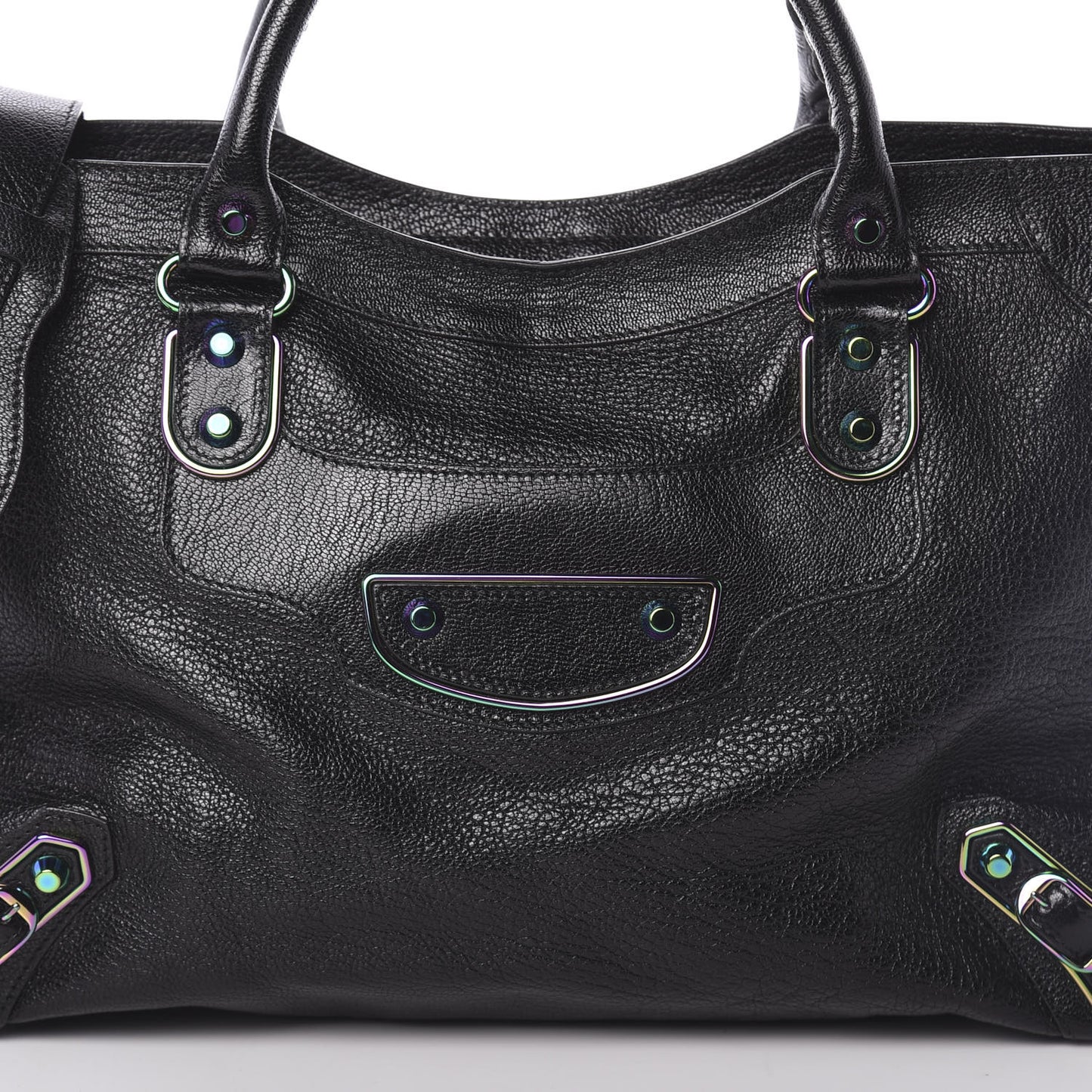 Chevre Iridescent Metallic Edge Hardware City Black