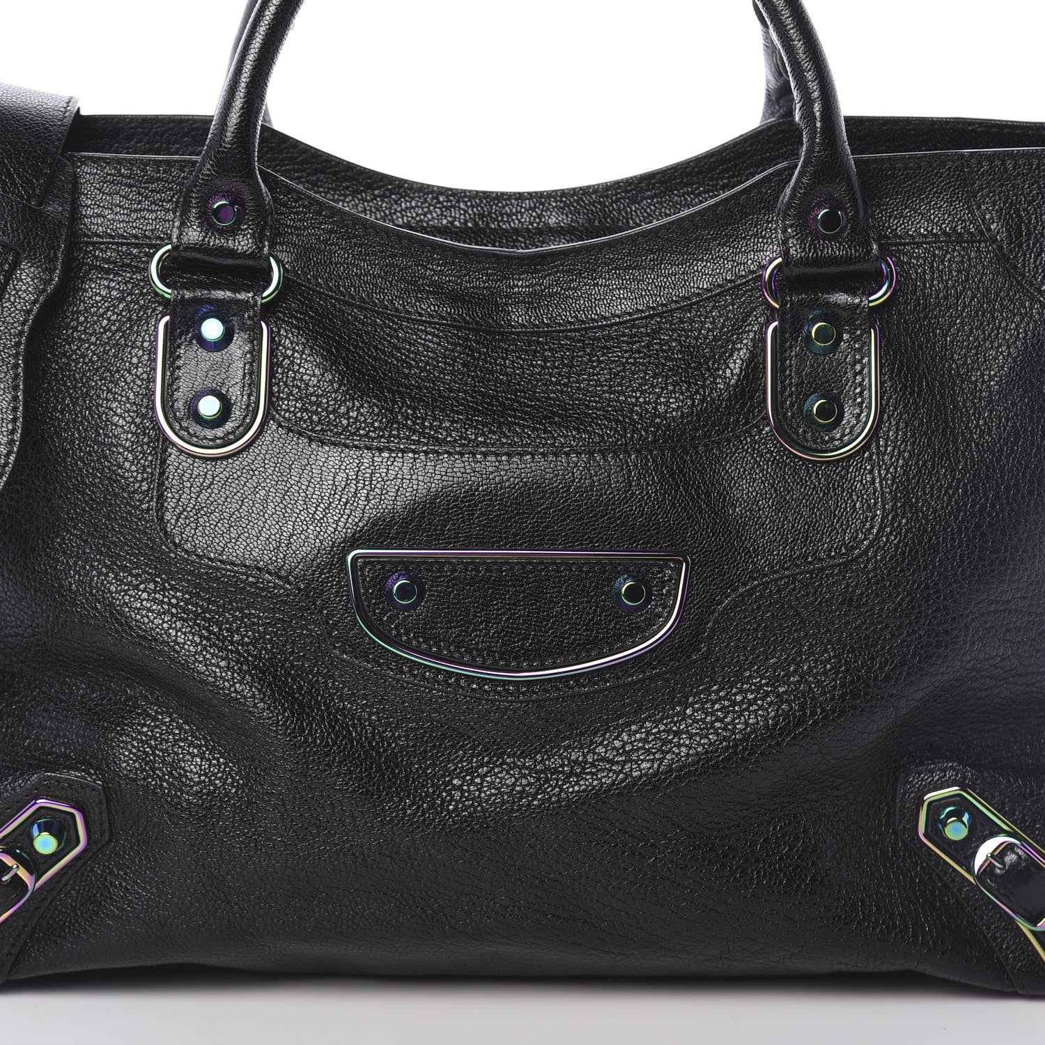 Balenciaga Chevre Iridescent Metallic Edge Hardware City Black 8 of 10