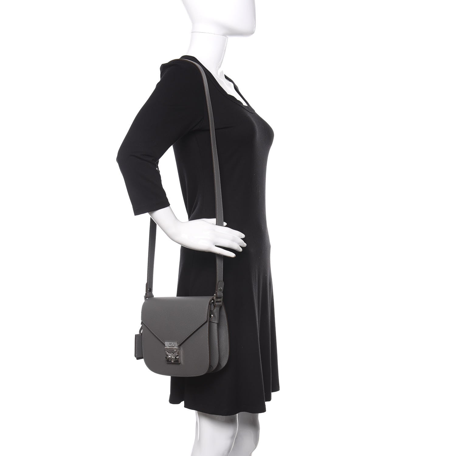MCM Park Avenue Calfskin Small Patricia Crossbody Bag Charcoal 2 of 9