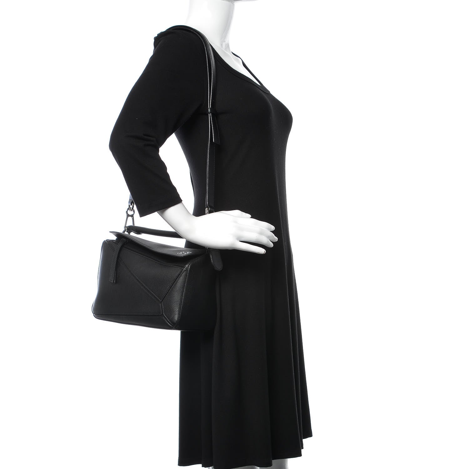 Loewe Calfskin Small Puzzle Bag Black 2 of 9