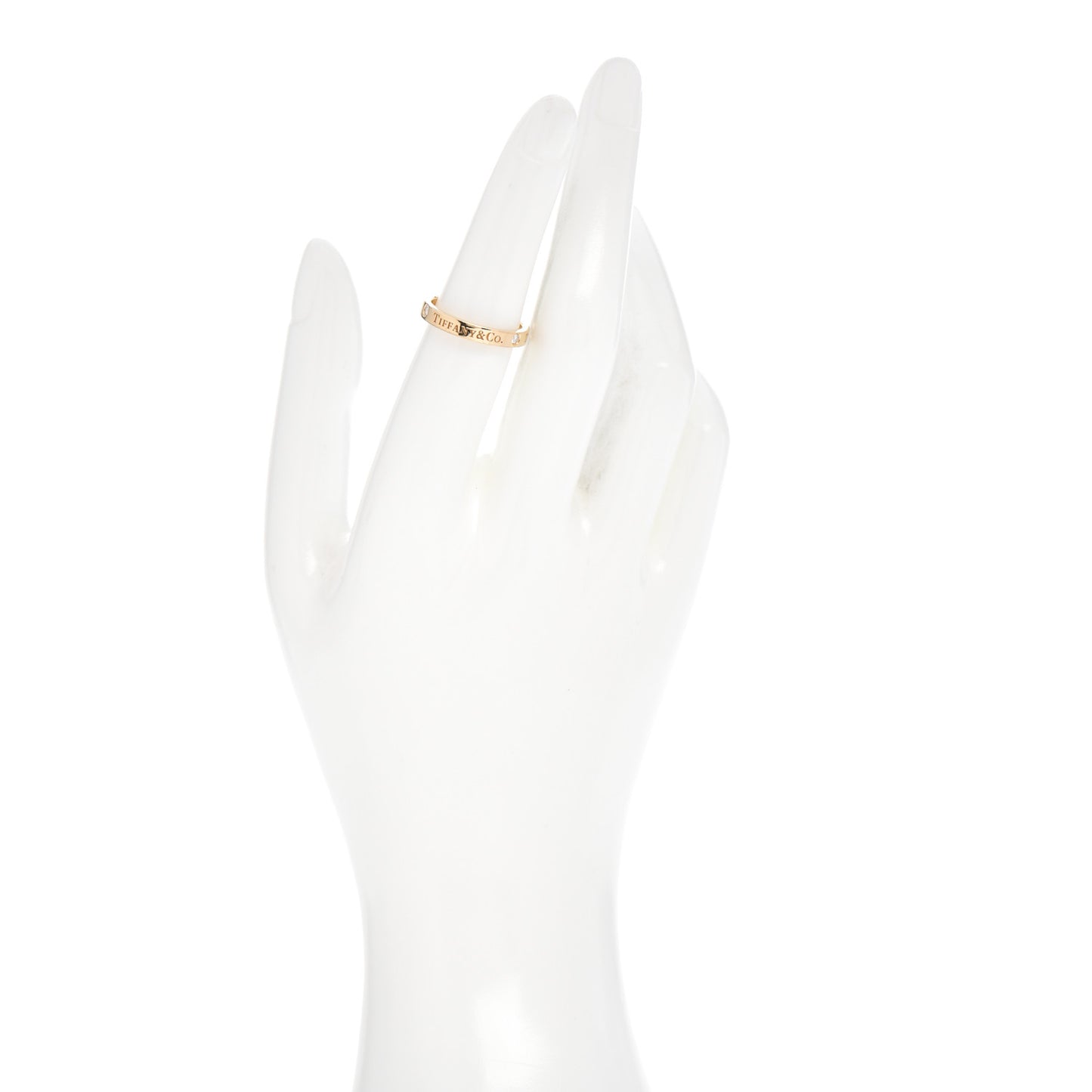 18K Yellow Gold Diamond Logo Band Ring 52 6