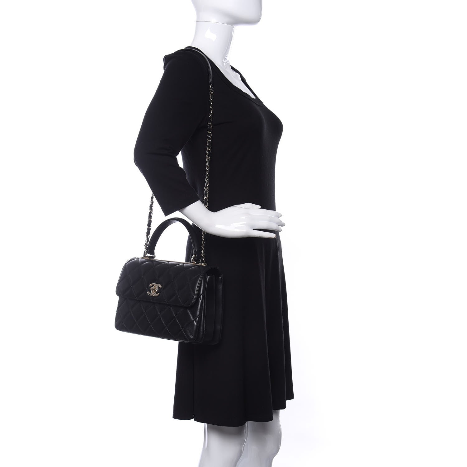 Chanel Lambskin Quilted Small Trendy CC Dual Handle Flap Bag Black 2 of 11