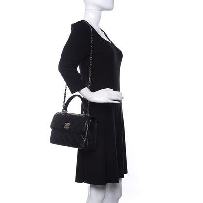 Chanel Lambskin Quilted Small Trendy CC Dual Handle Flap Bag Black 2 of 11